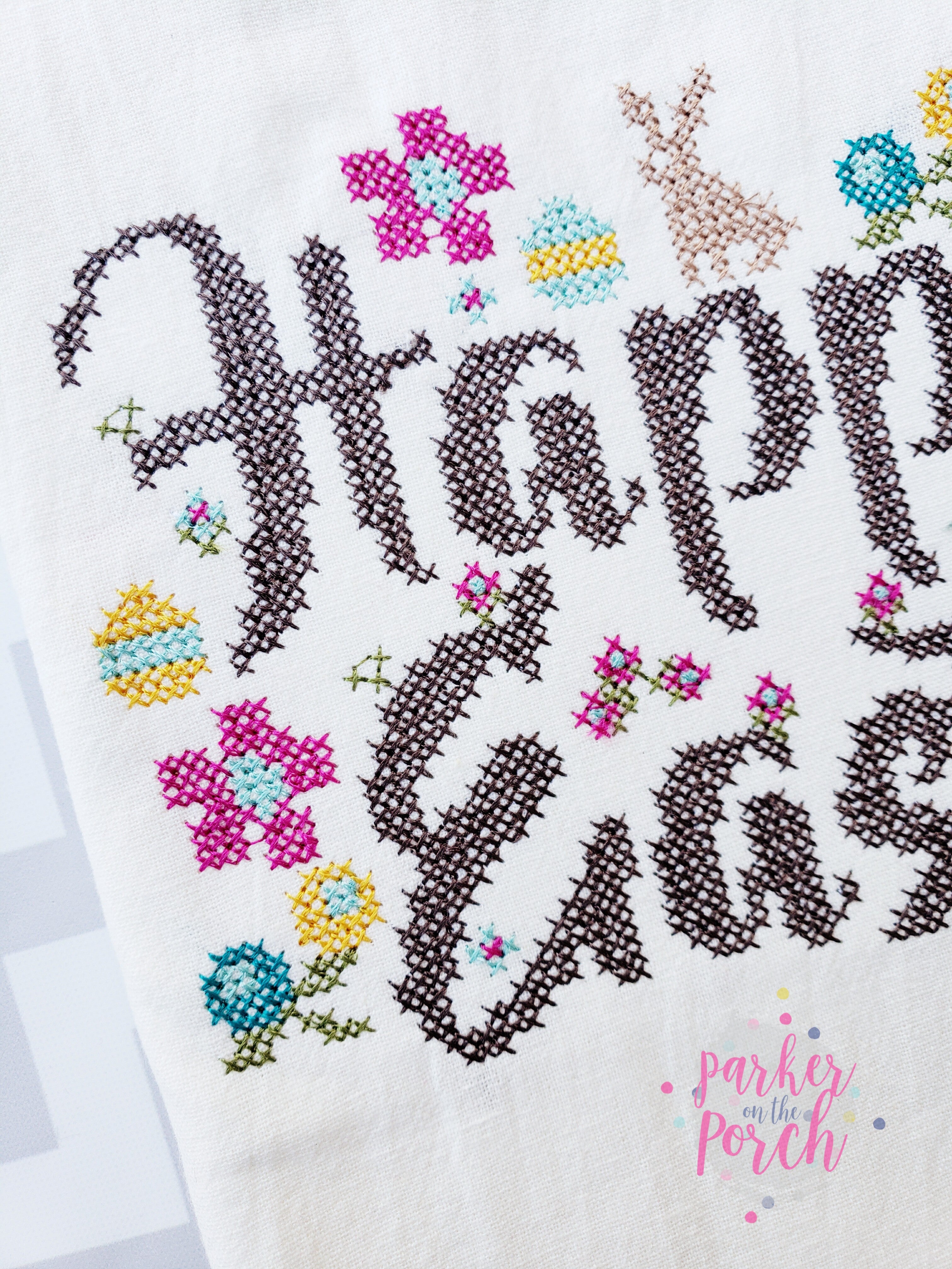 Digital Download- Happy Easter Cross Stitch - Embroidery Fill